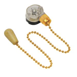 Выключатель для настенного светильника c деревянным наконечником «Gold», индивидуальная упаковка, 1 шт. REXANT 